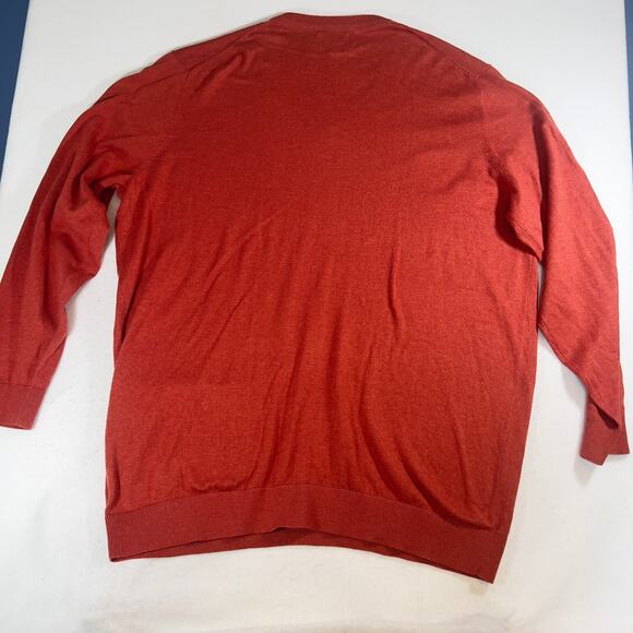 Foundry Supply Co V Neck Sweater Men 4XLT TALL Pullover Burnt Orange Biz Casual - Picture 3 of 10